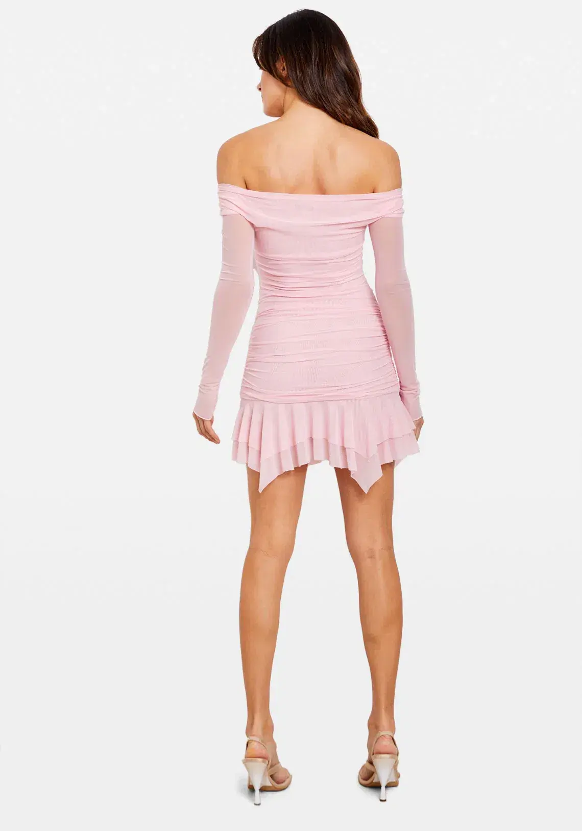 Chosen By Tuchuzy Off Shoulder Mesh Rose Mini Bubblegum in Size M / 10 AU - Image 5