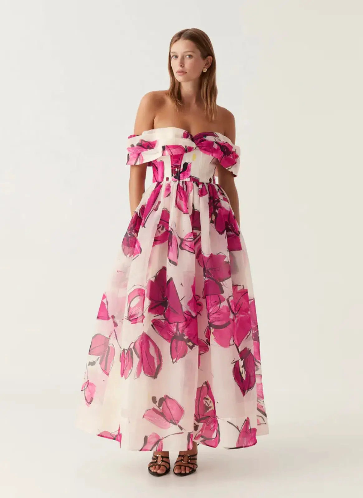 AJE Cordelia Corseted Maxi Dress Falling Florals Size 8 - Image 2