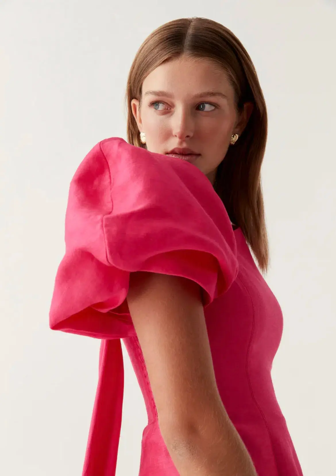 Aje Arista Tulip Sleeve Mini Dress Bougainvillea Red Size 8 - Image 2