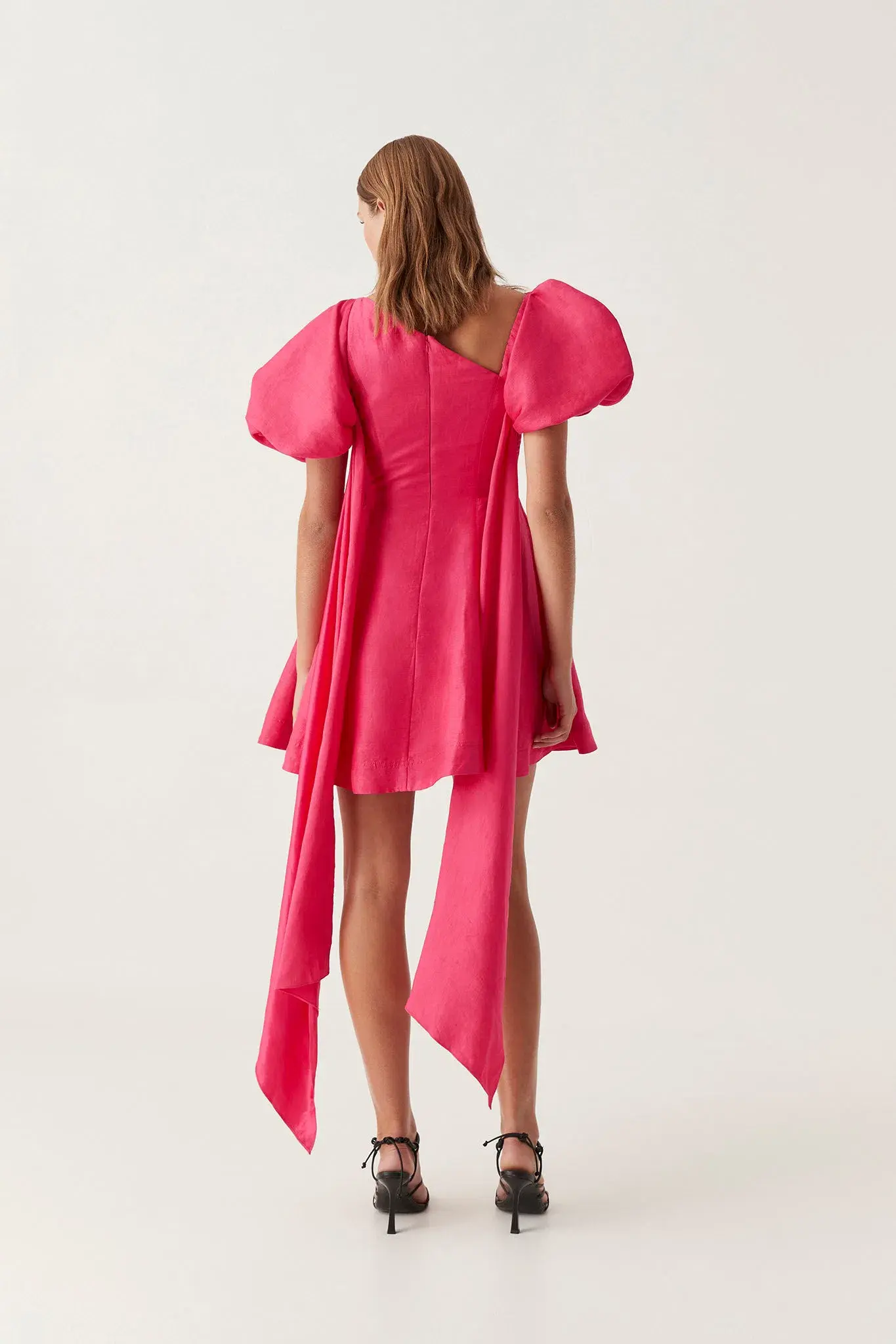 Aje Arista Tulip Sleeve Mini Dress Bougainvillea Red Size 8 - Image 3
