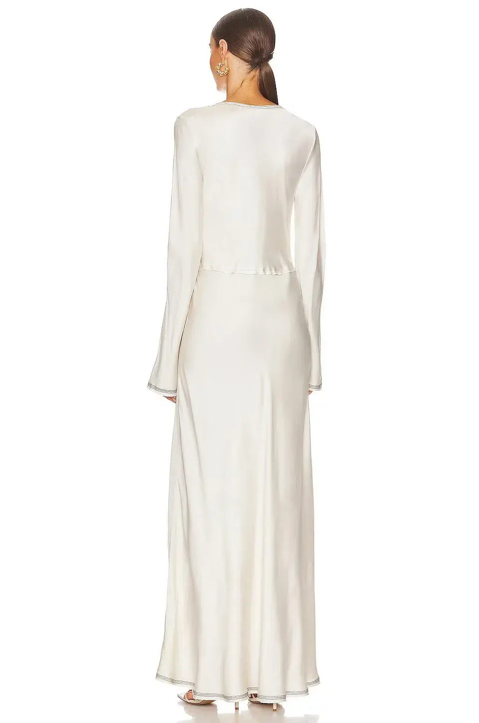 Bec & Bridge Naomi Long Sleeve Cut Out Dress in Ecru Size 8 - Image 3