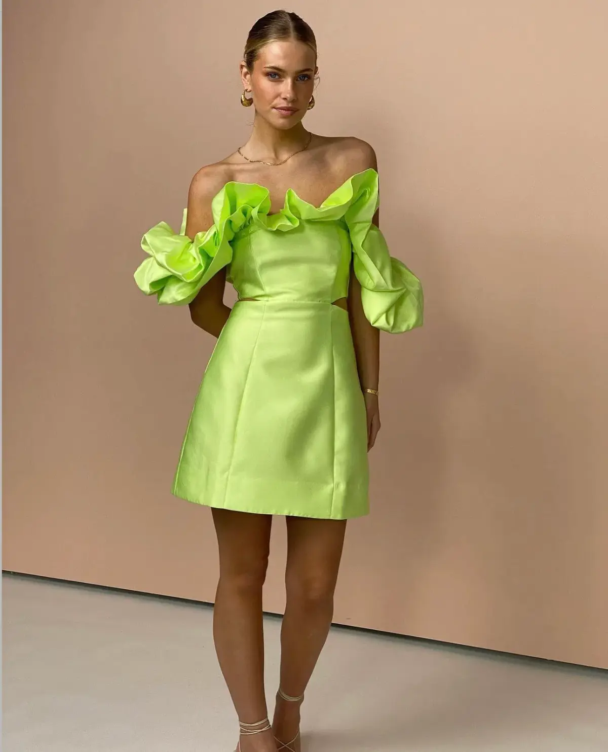Alemais Suzi Off Shoulder Midi Dress Green Size 10 - Image 3