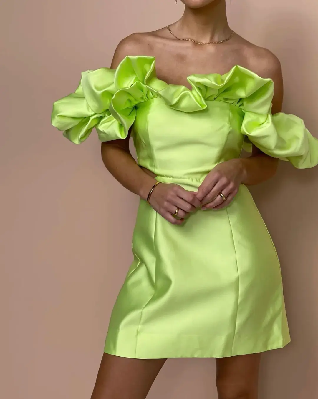 Alemais Suzi Off Shoulder Midi Dress Green Size 10 for rent on The Volte - main image