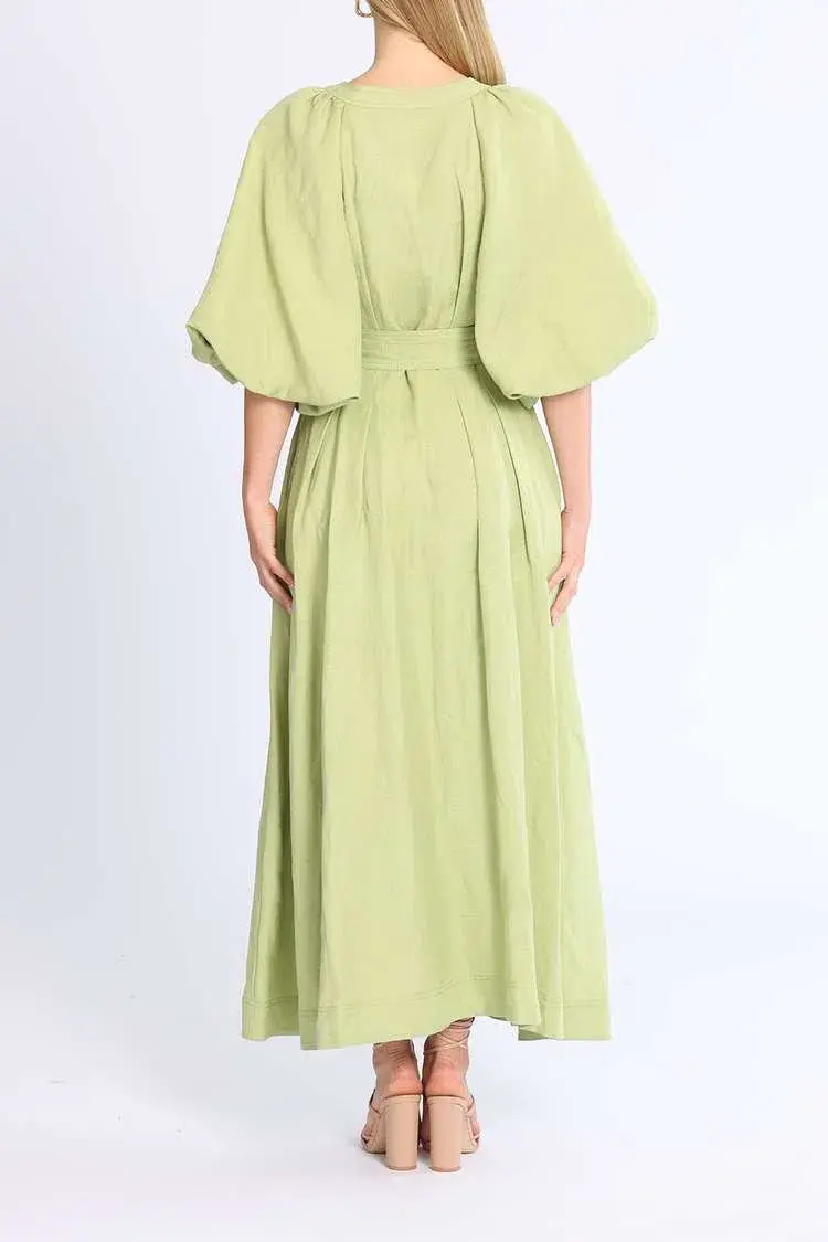 Aje Evermore Midi Dress Green Size 16  for rent on The Volte - main image