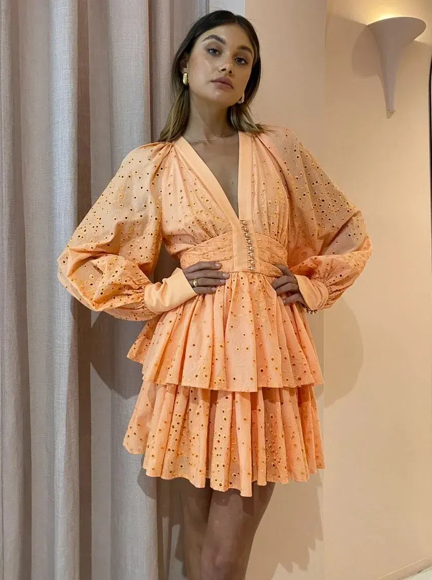 Acler Amelia Dress Orange Size 8  - Image 3