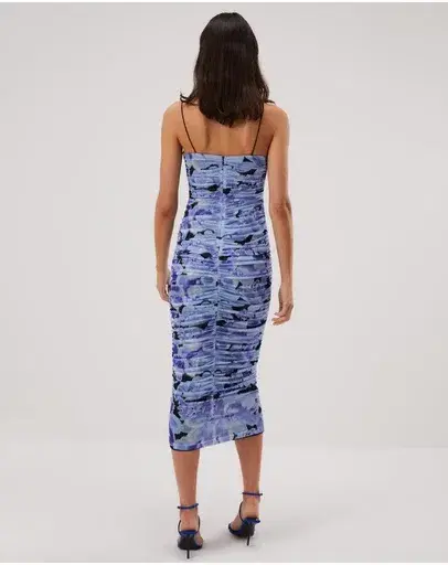 Misha Cosimo Mesh Midi Dress with Gloves Floral Size 8/S - Image 3