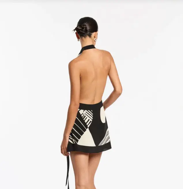 Sir the Label Realisme Wrap Halter Mini Dress Print Size 1 / AU 8 - Image 3