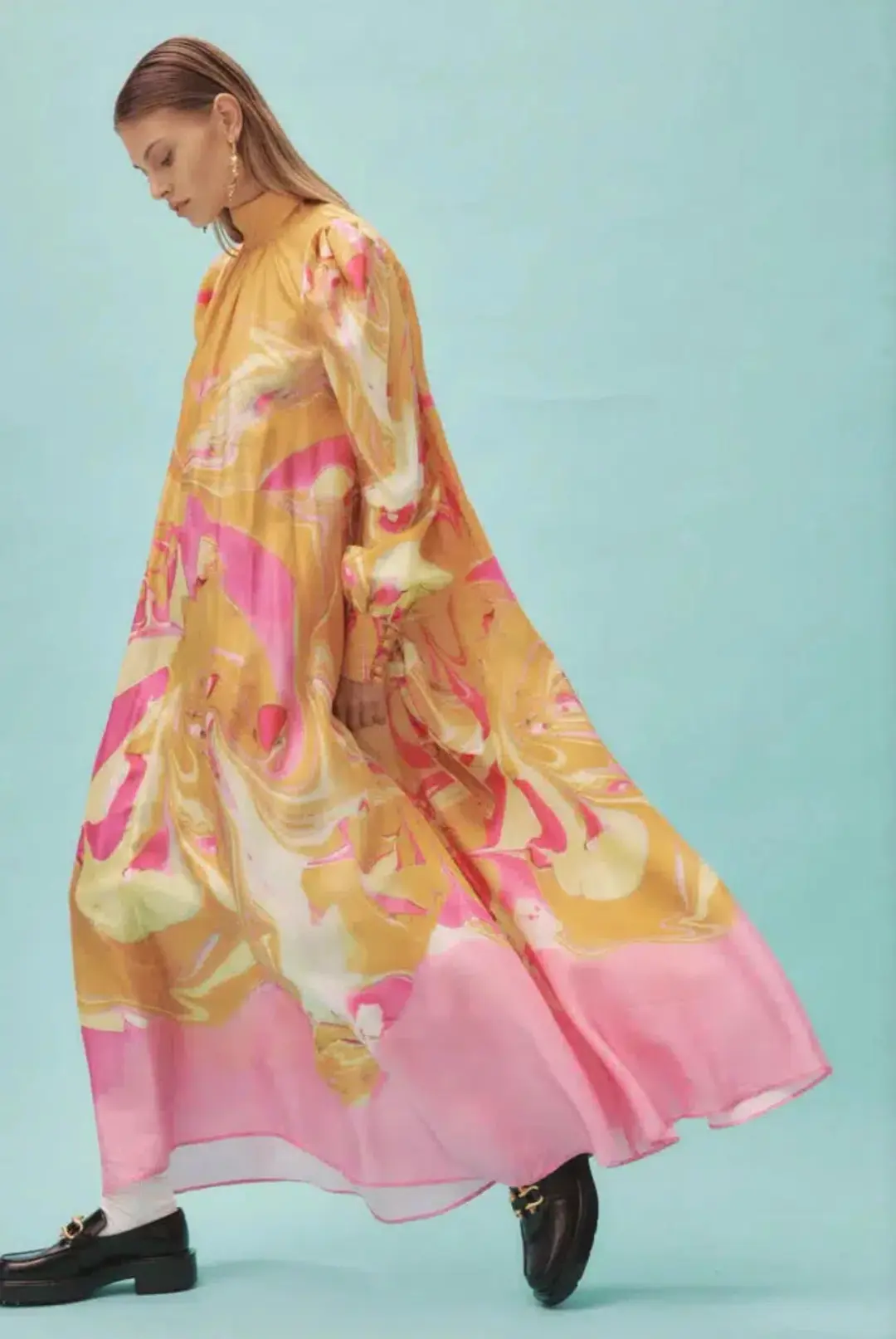 Alemais  Luca Long Sleeve Midi Dress Multi  Size 8 for rent on The Volte - main image