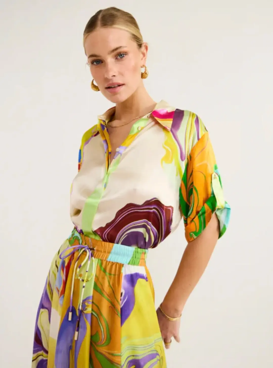 Alemais    Luca Silk Top Size 8  and Skirt Size 10 Set  Multi for rent on The Volte - main image