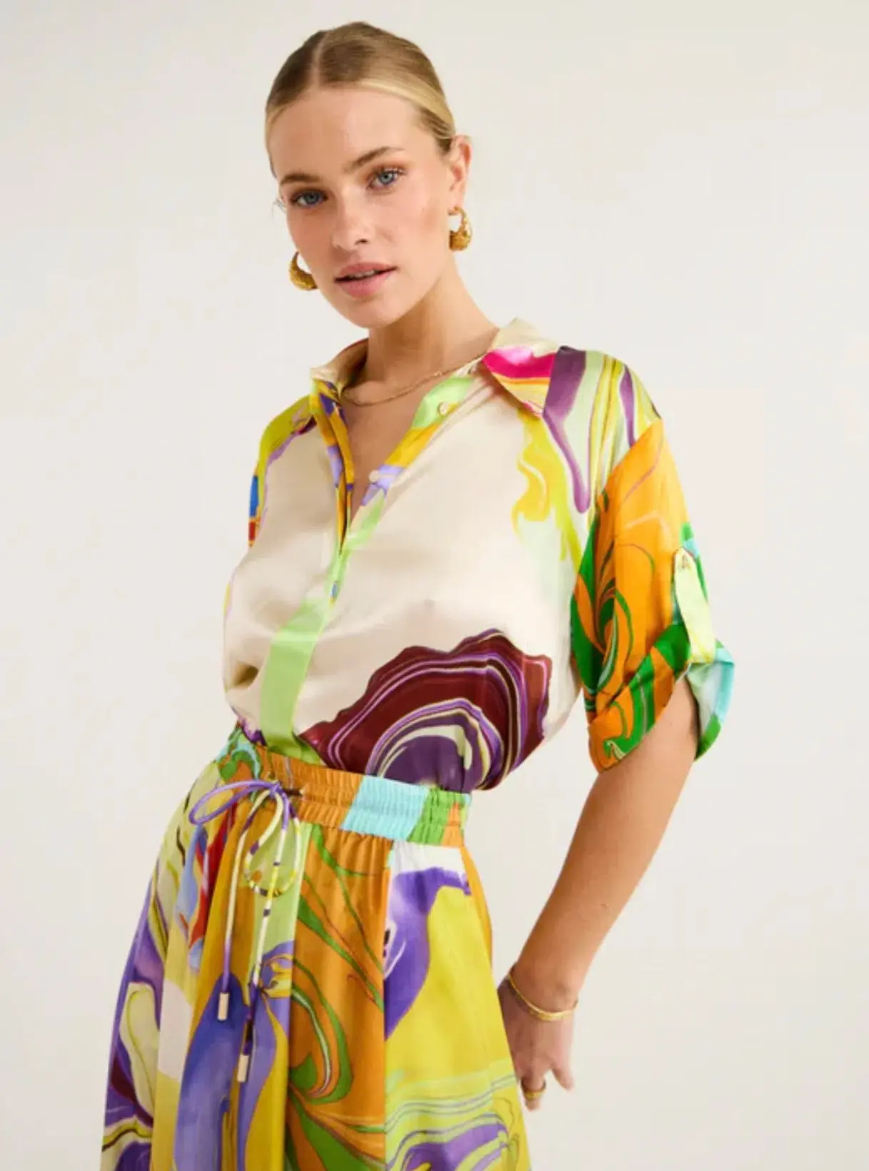 Alemais    Luca Silk Top Size 8  and Skirt Size 10 Set  Multi - Image 2