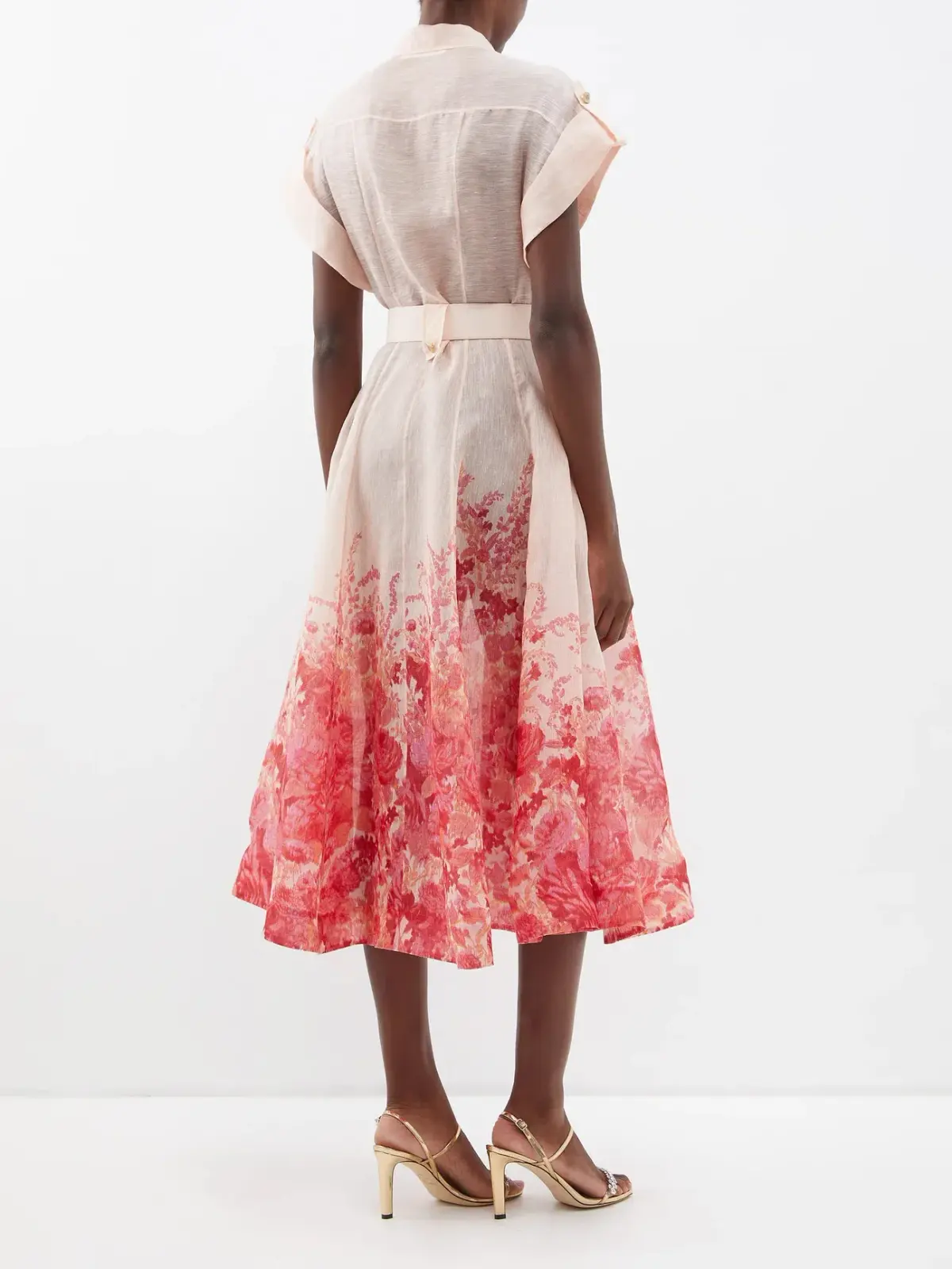 Zimmermann High Tide Belted Midi Shirt Dress Floral Size 0 / AU 8 - Image 3
