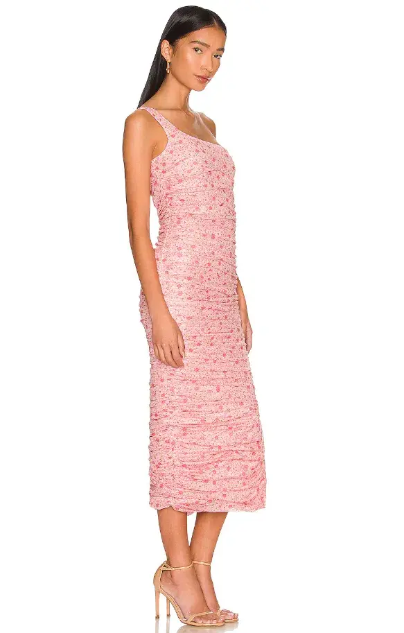 Likely Tash One Shoulder Midi Dress Pink Size 10 - Image 3