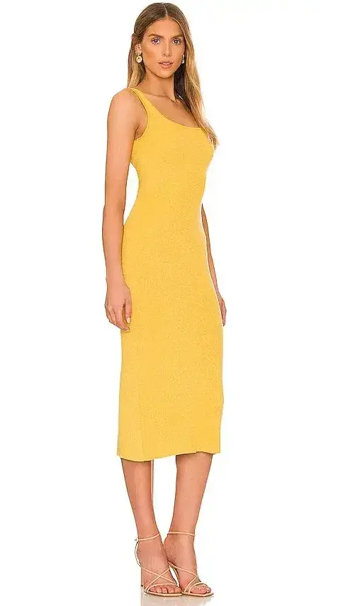 Majorelle Dress Betrys Tie Back Midi Yellow Gold Size S/ AU 6 - Image 2