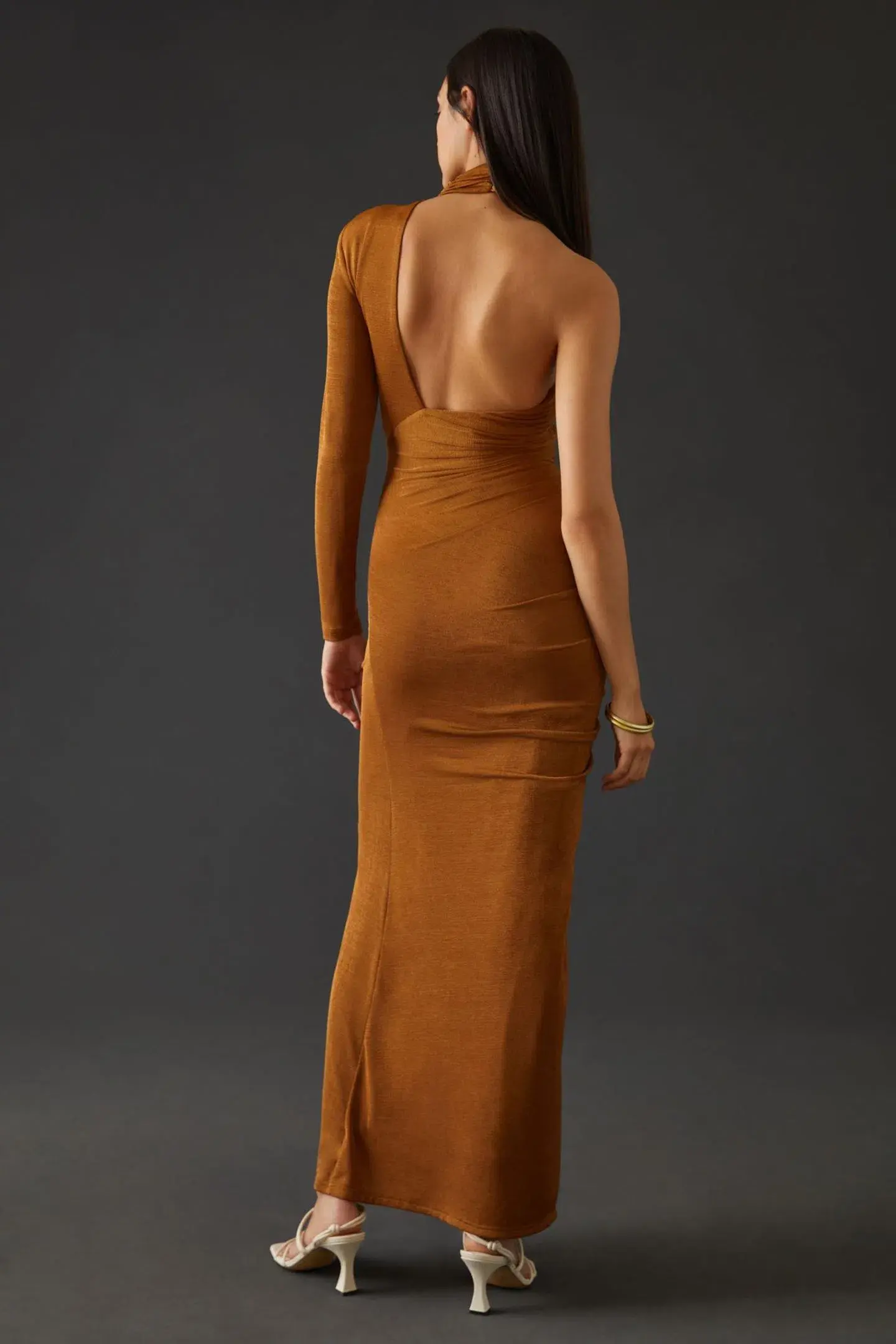 Misha Pauline Silky Maxi Dress Bronze Size 6 - Image 2