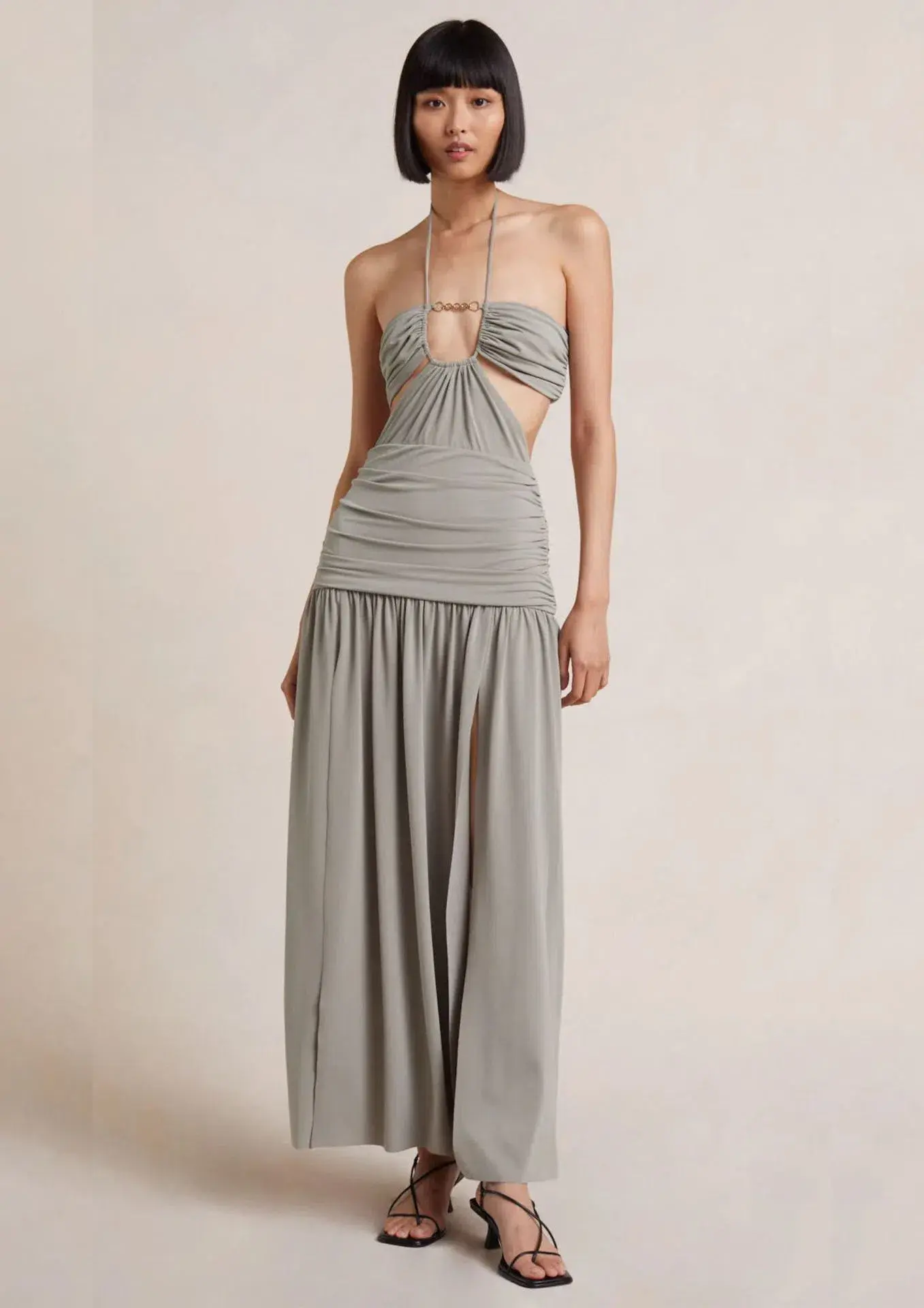Bec & Bridge Adaline Cut Out Maxi Dress Taupe Size 8 - Image 1