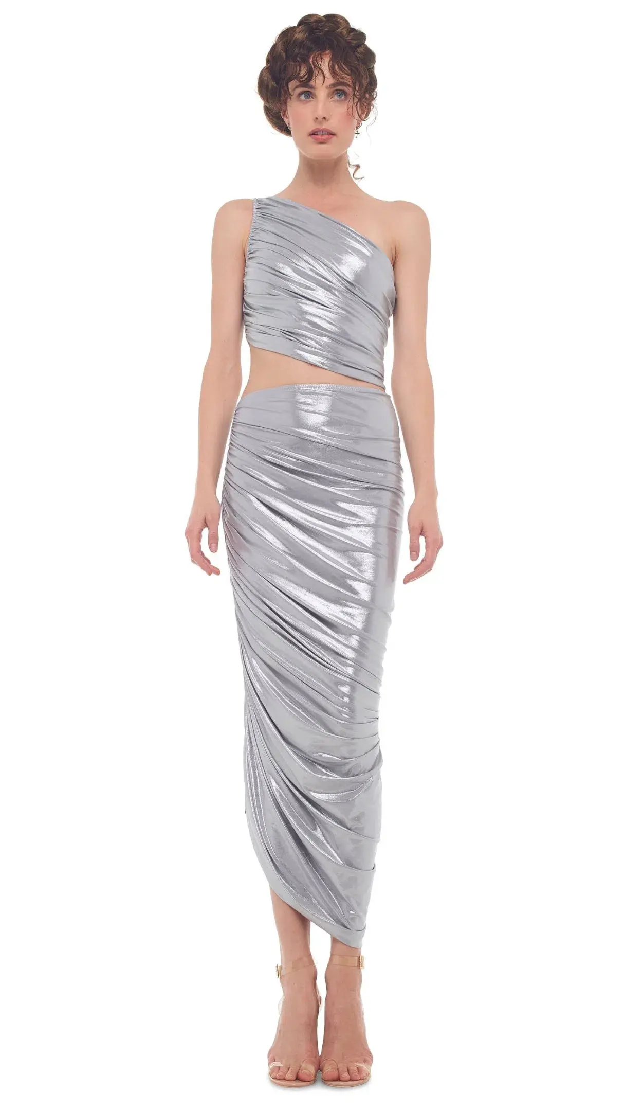 Norma Kamali Metallic Silver Skirt Size 6  - Image 1