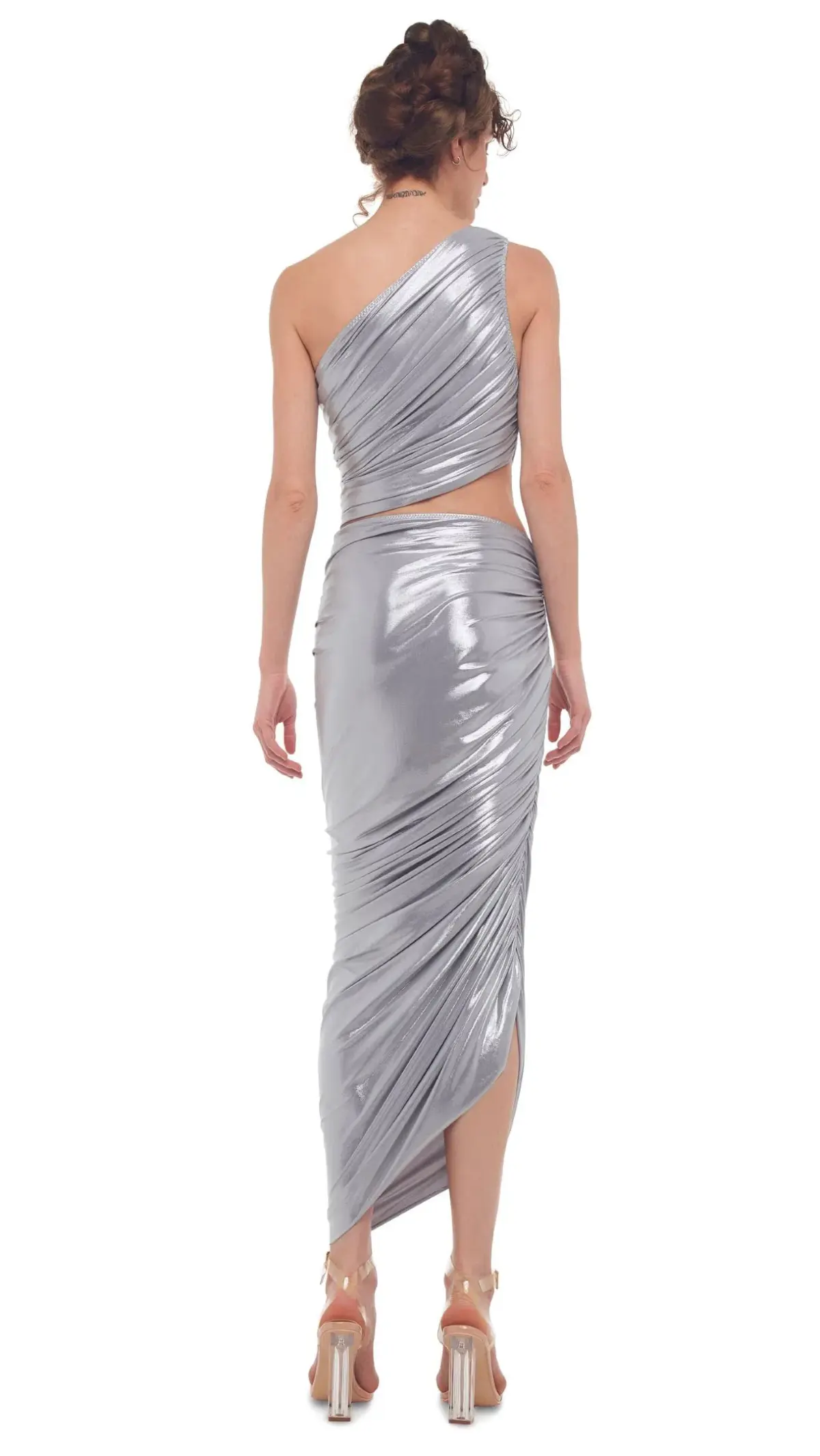 Norma Kamali Metallic Silver Skirt Size 6  - Image 2