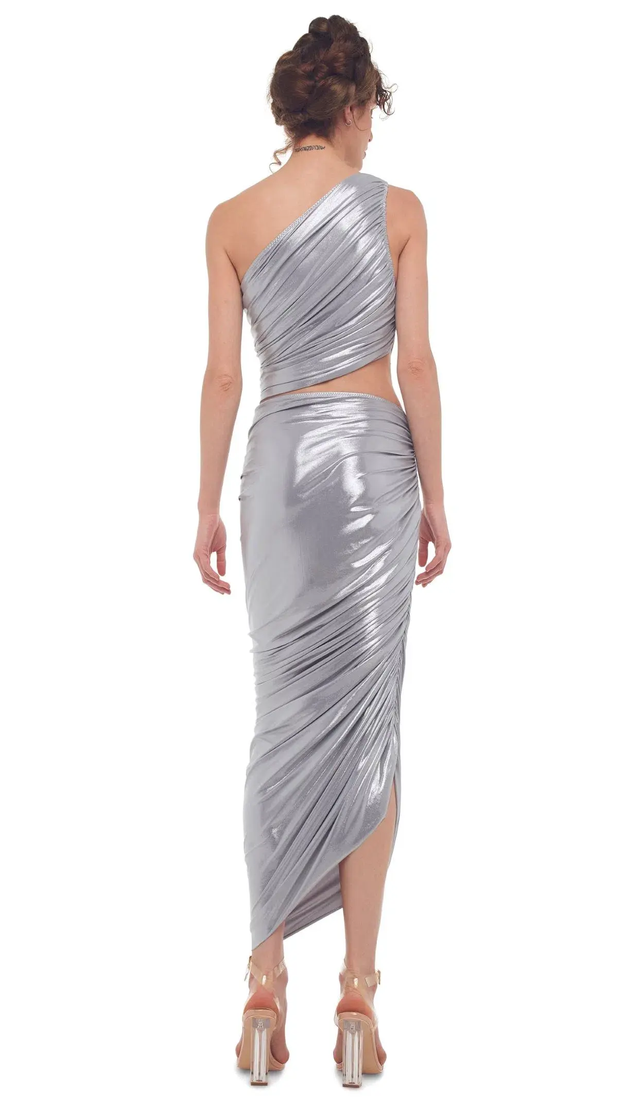 Norma Kamali Metallic Silver Skirt Size 6  - Image 2