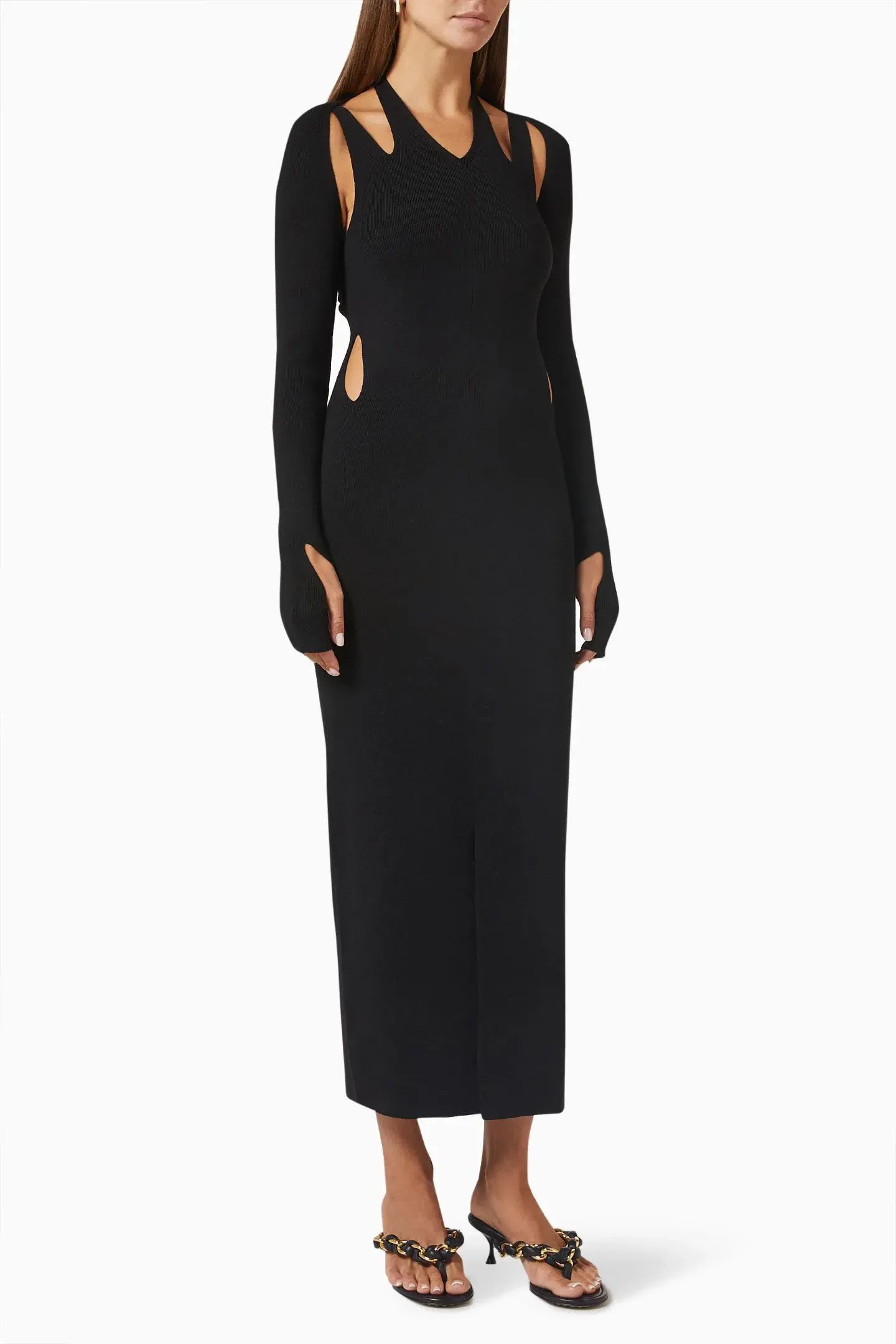 Dion Lee Plaited Merino Rib Dress Black Size XXS/Au 4 - Image 1