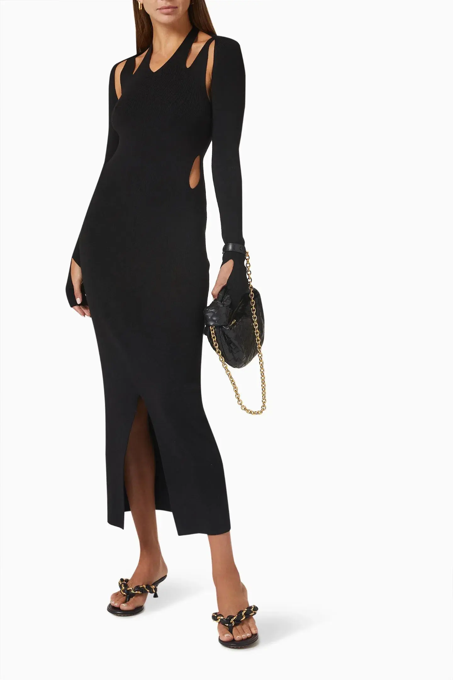 Dion Lee Plaited Merino Rib Dress Black Size XXS/Au 4 - Image 2
