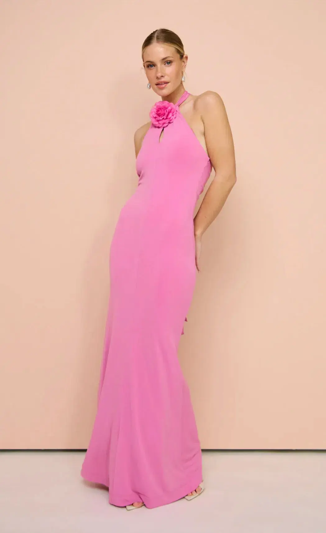 Sofia the Label Wildflower Halter Gown in Pink Size 6 for rent on The Volte - main image
