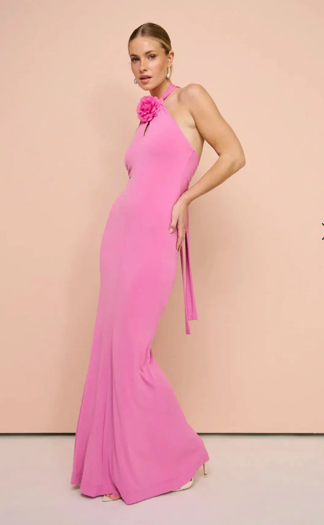 Sofia the Label Wildflower Halter Gown in Pink Size 6 for rent on The Volte - main image