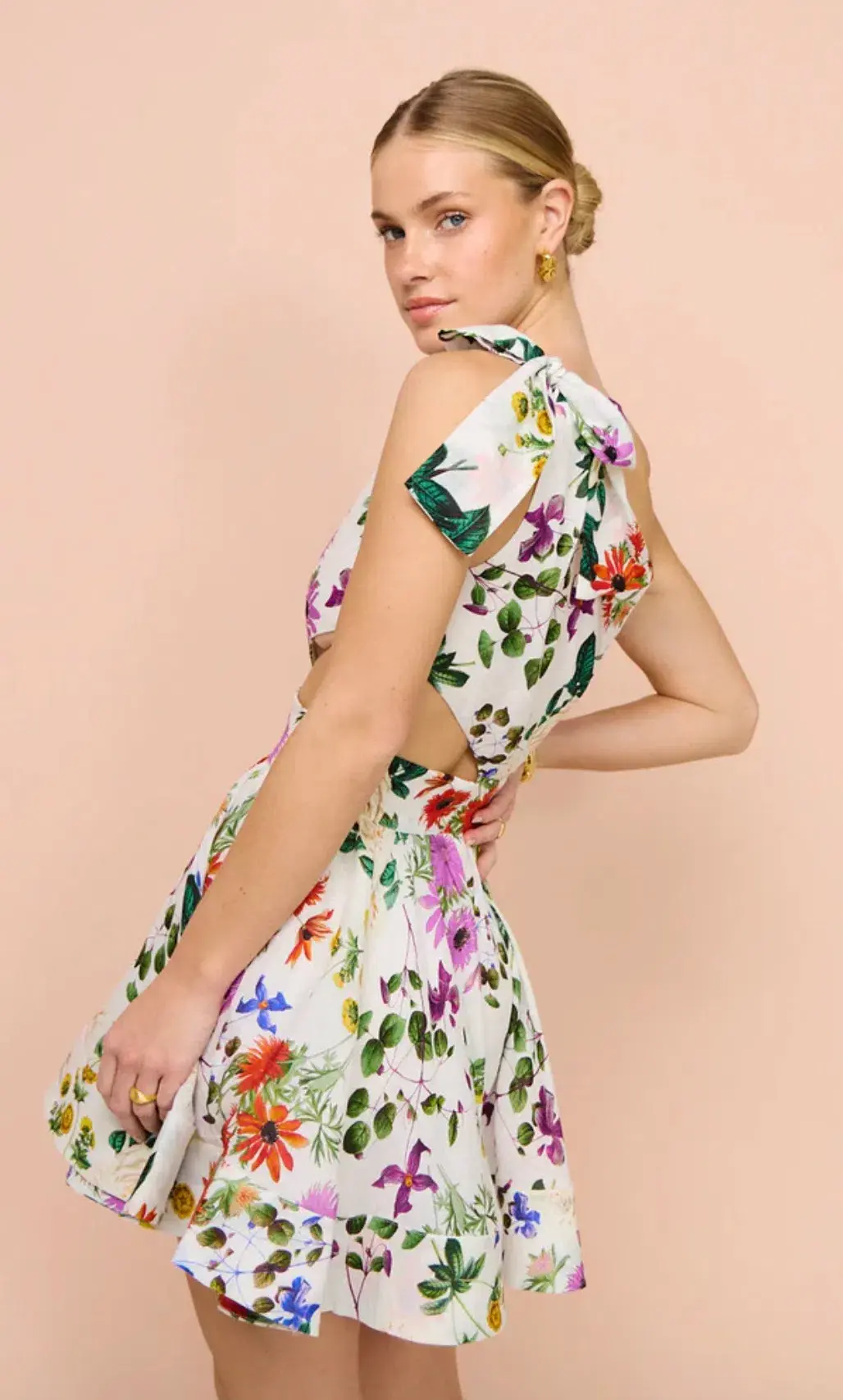 Sofia the Label Birdie One Shoulder Dress Floral Size 6 - Image 3