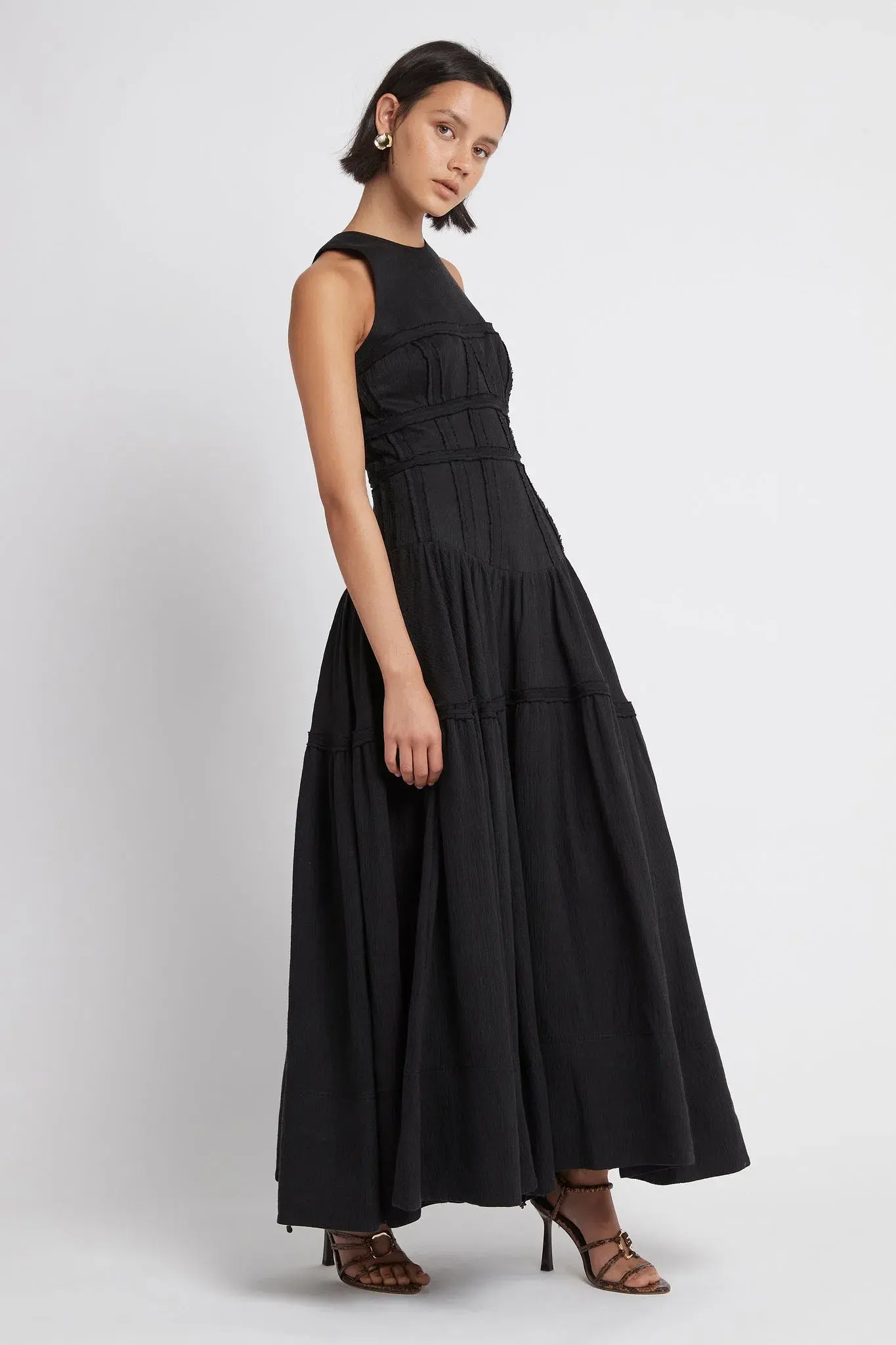 Aje Tidal Corset Midi Dress Black Size 6 - Image 2