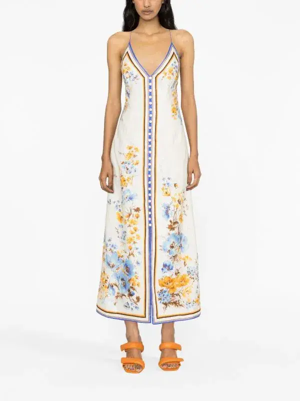 Zimmermann Halcyon Linen Midi Dress - Image 2