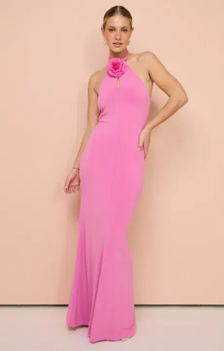 Sofia The Label Wildflower Halter Gown In Pink Size AU 10 - Image 1