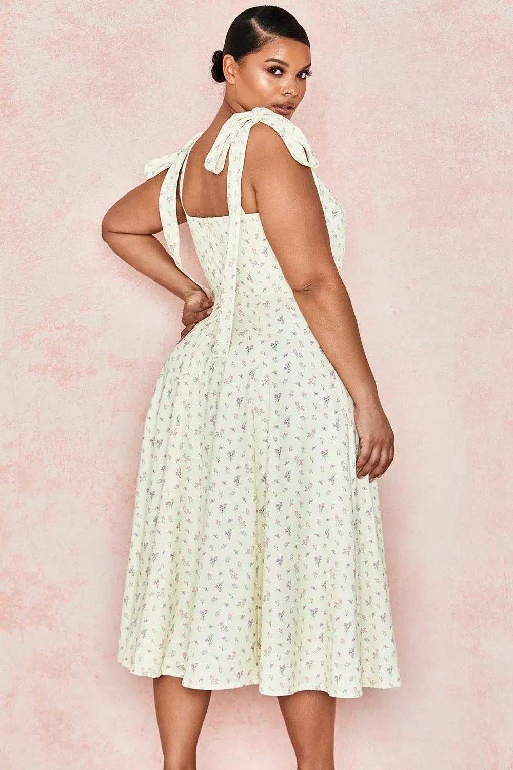 House of CB Alicia Sundress Midi Lemon Floral Print  Size L / AU 14 - Image 4