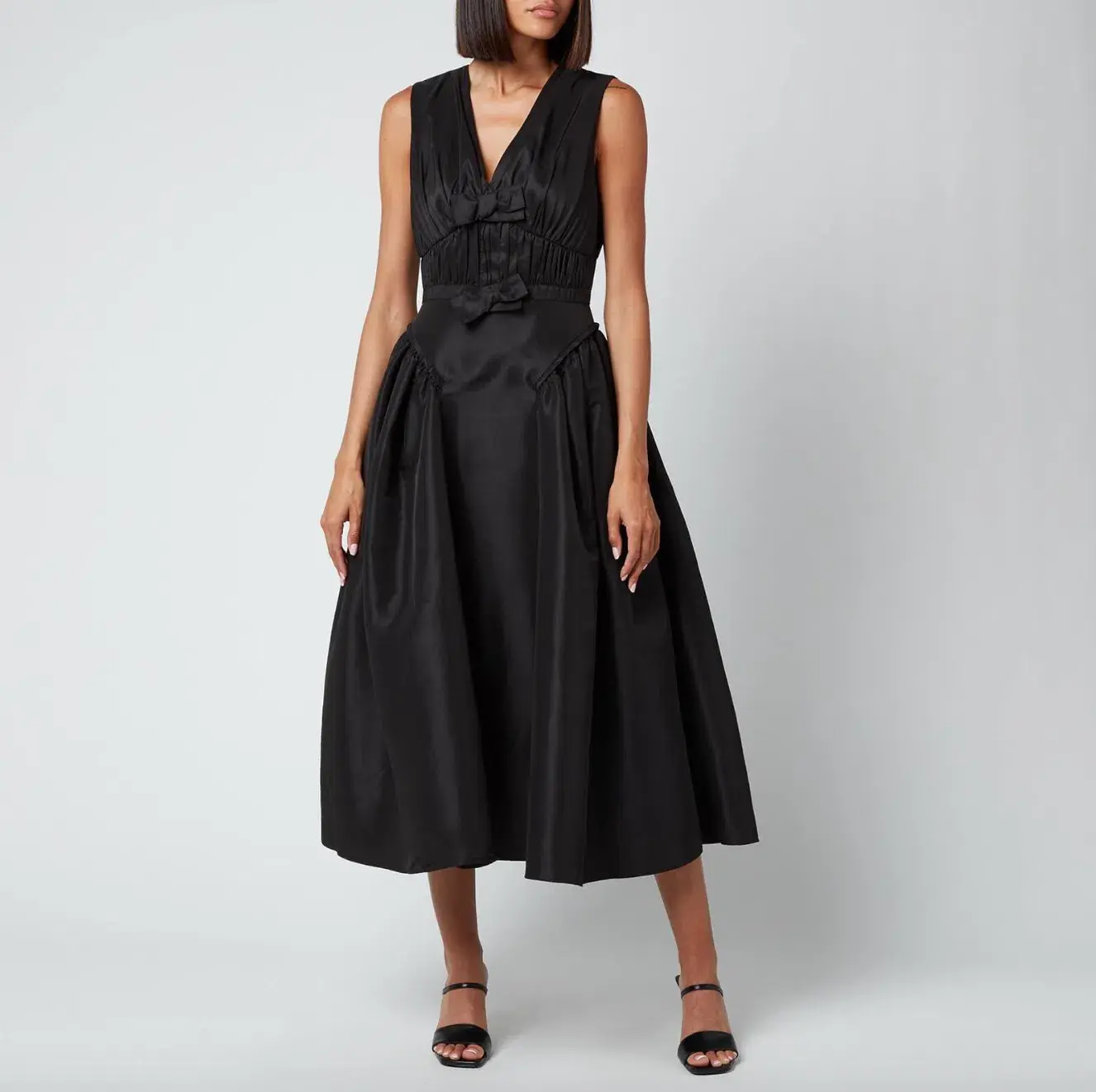 Self Portrait Bow-Detail V-Neck Dress Black Size AU 10 - Image 2