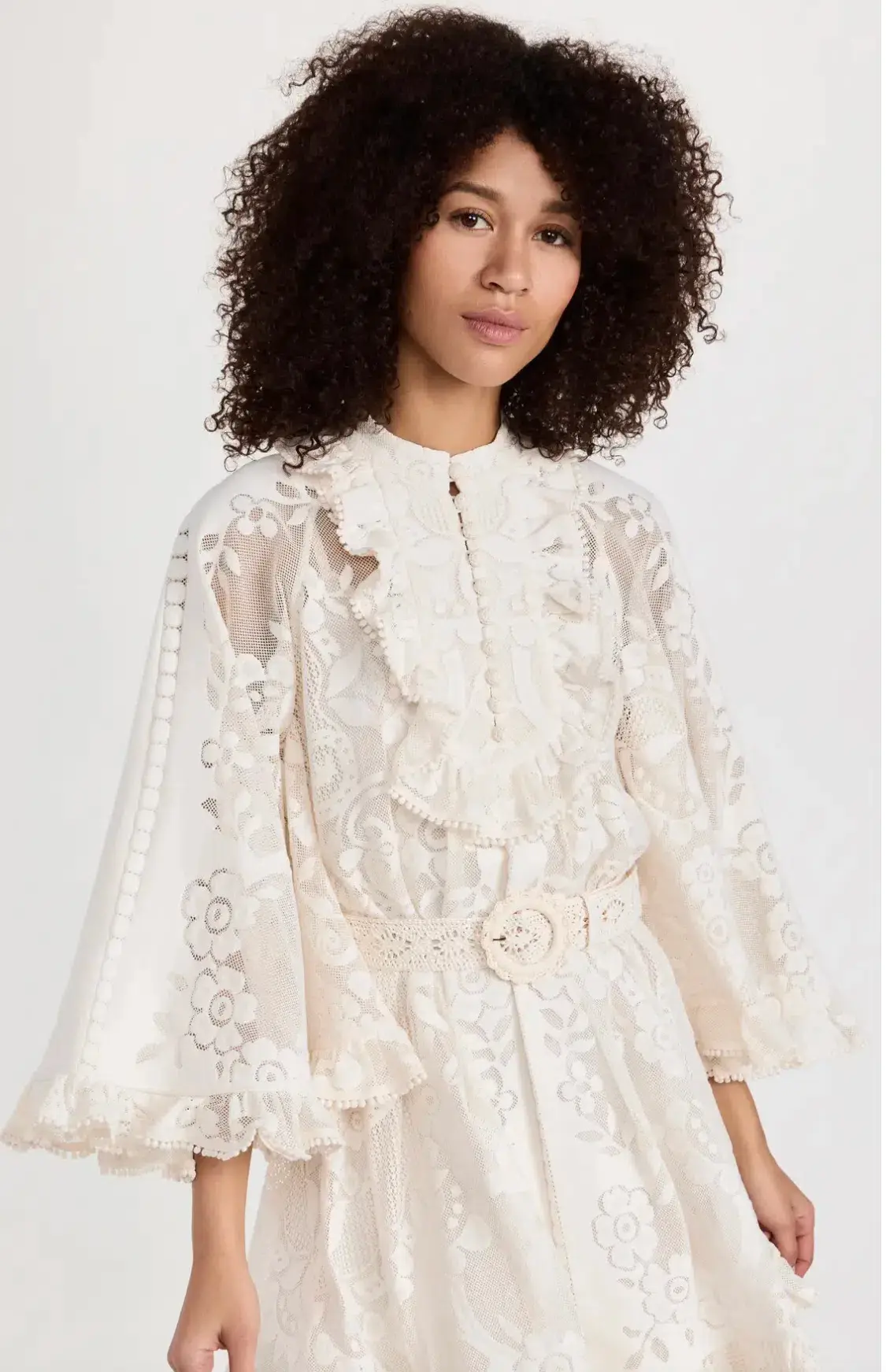 Zimmermann Tiggy Lace Tunic Midi Dress Ivory Size 0 / AU 8 - Image 2