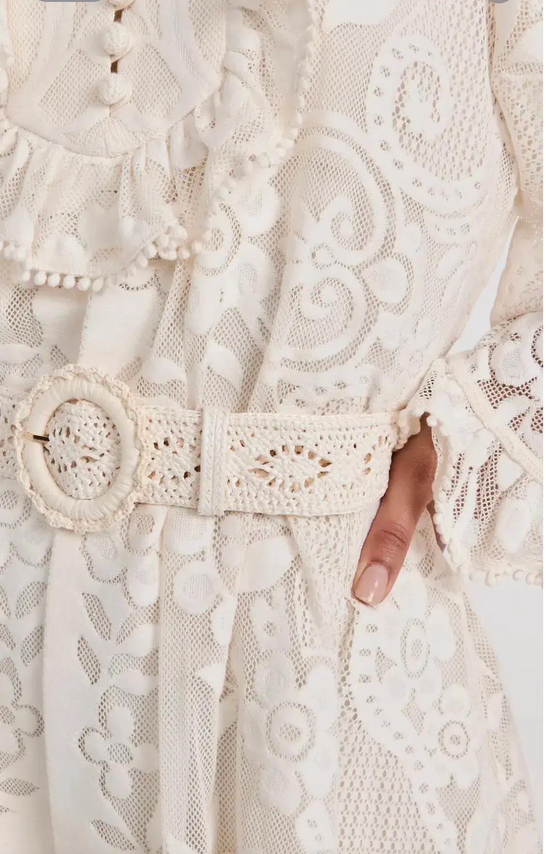 Zimmermann Tiggy Lace Tunic Midi Dress Ivory Size 0 / AU 8 - Image 3