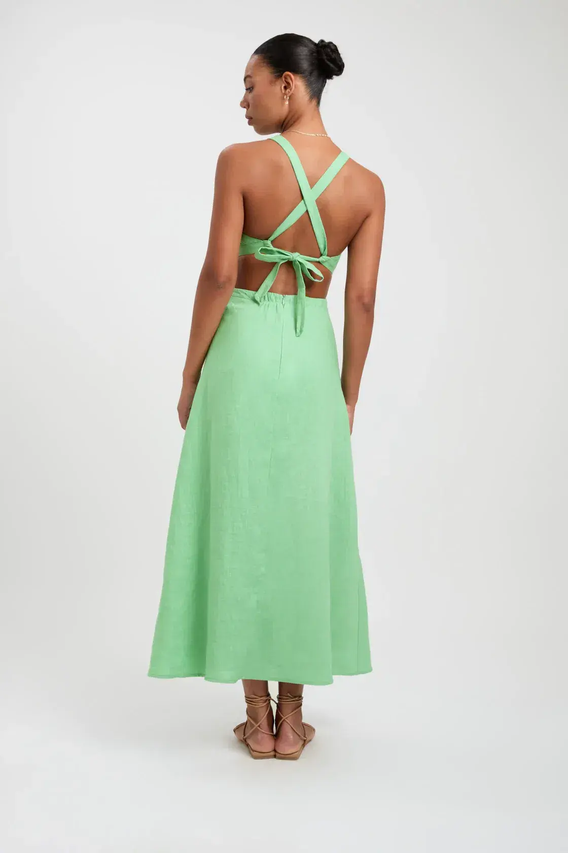 Kookai Palm Midi Dress in Foliage Size 10 - Image 3