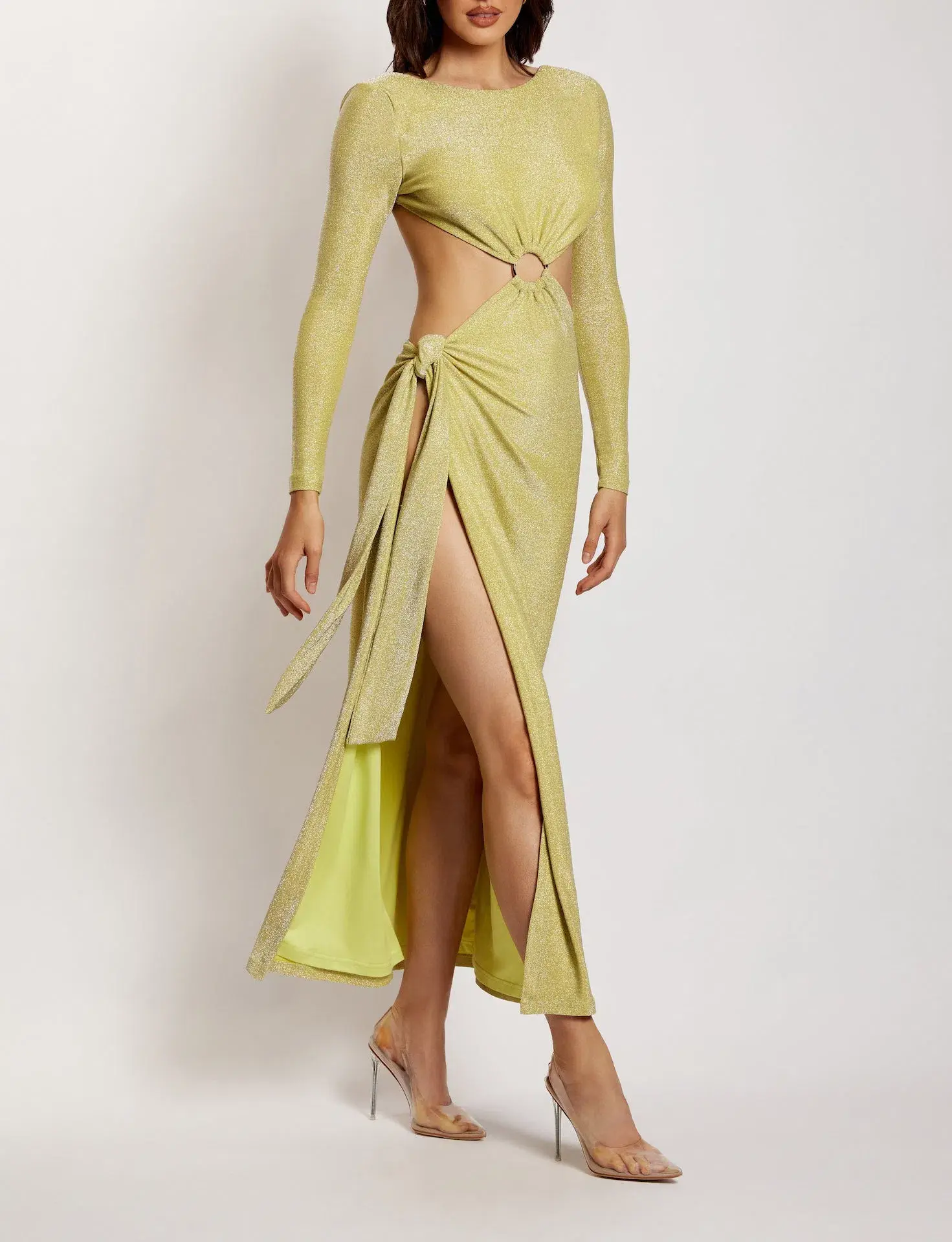 Meshki Christina Backless Maxi Wrap Dress Green Shimmer Size S / AU 8 - Image 6