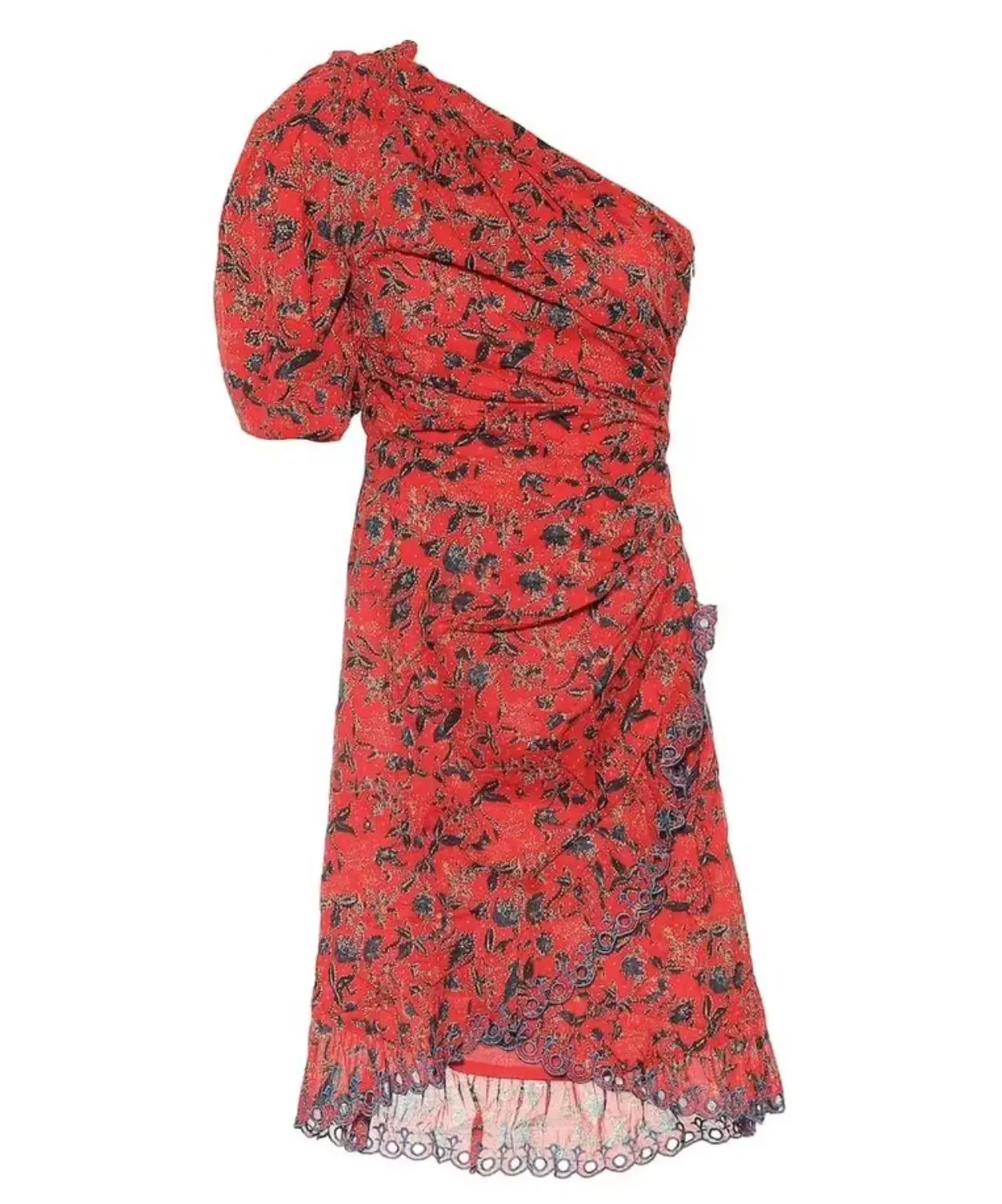 Isabel Marant Etoile Esther One Shoulder Mini Dress Red Size 6  - Image 4