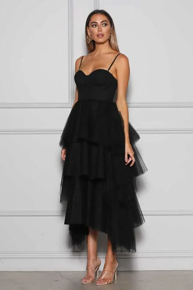 Elle Zeitoune Mason Midi Dress Black Size 6 - Image 1