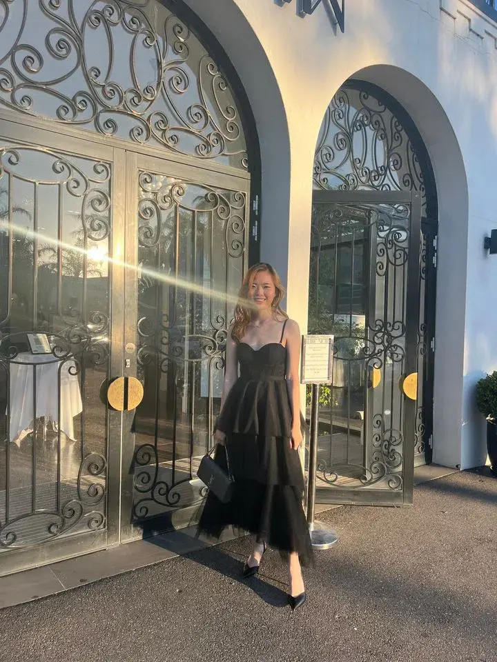 Elle Zeitoune Mason Midi Dress Black Size 6 - Image 3
