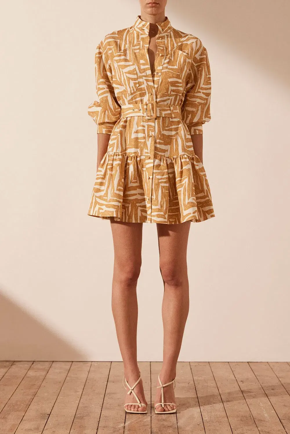 Shona Joy Imani Linen Dress Print Size 12 - Image 1