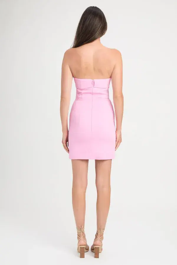 Kookai Oyster Strapless Mini Dress Pink Size 10 for rent on The Volte - main image