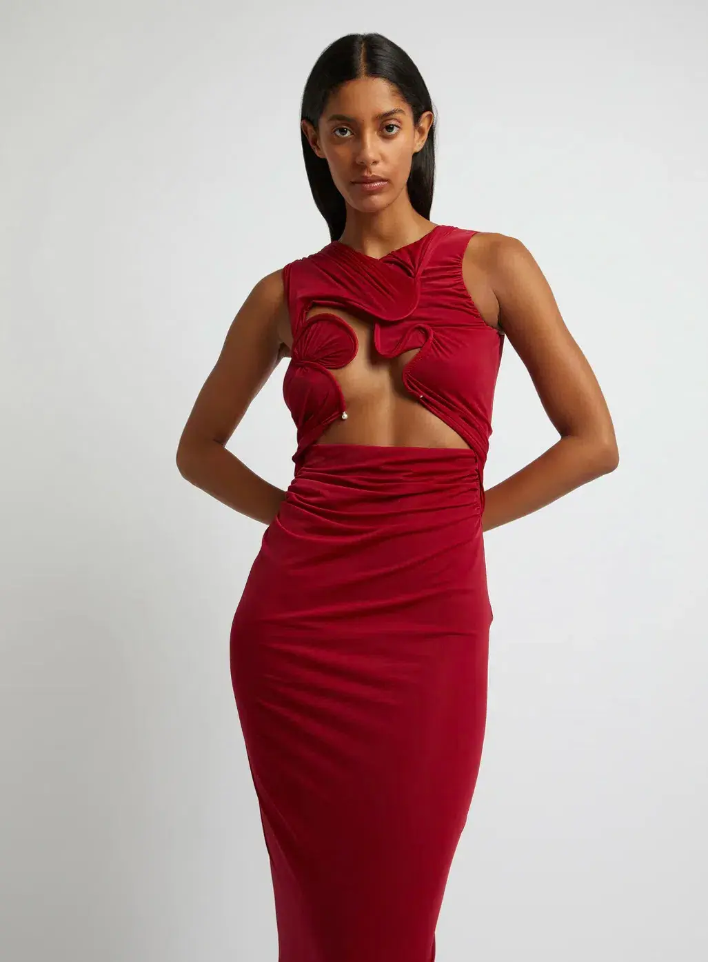 Christopher Esber Venus Tank Dress Red Size S/Au 8  - Image 3