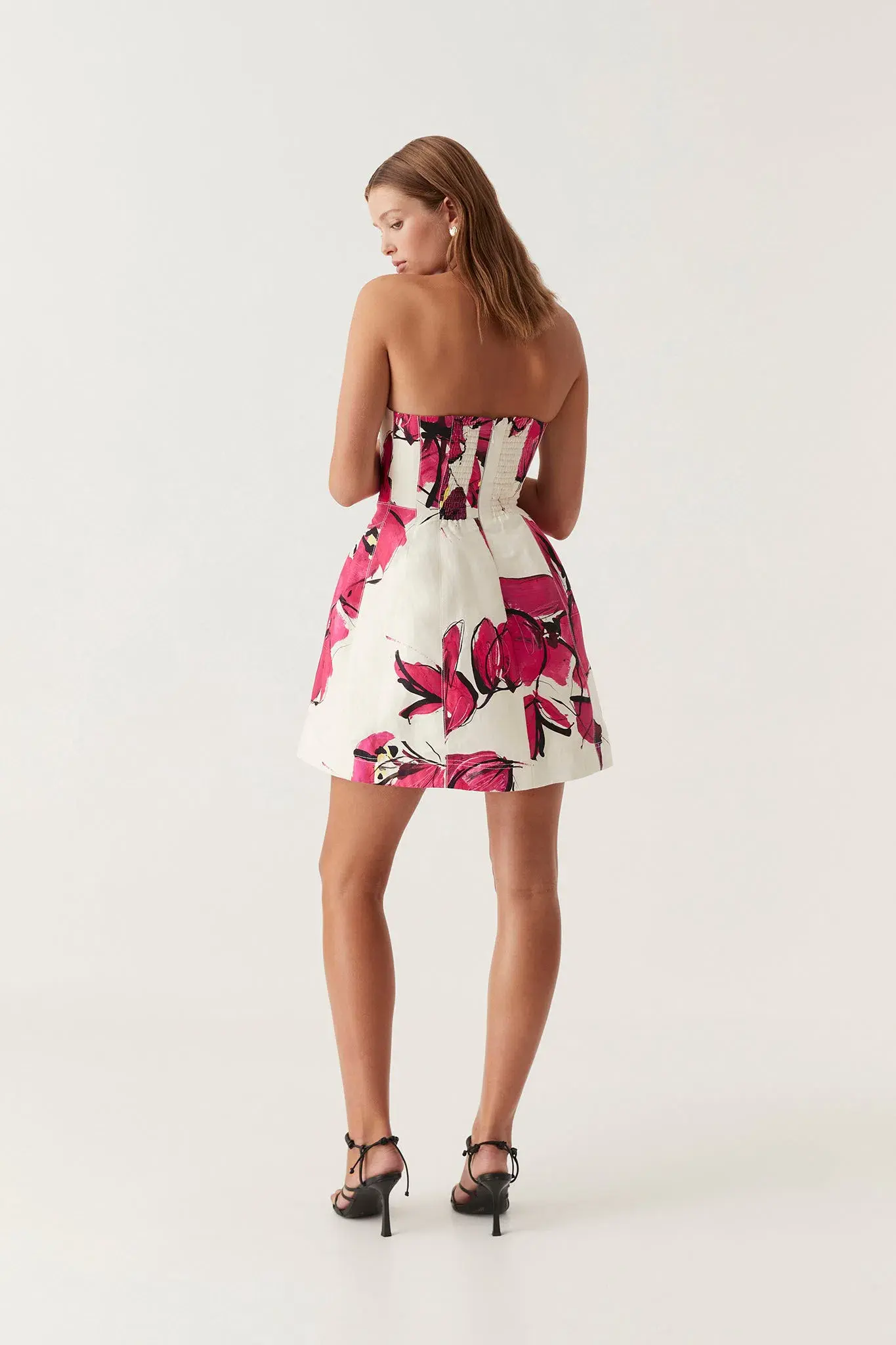 AJE Baret Strapless Mini Dress Falling Florals Size 8 - Image 2