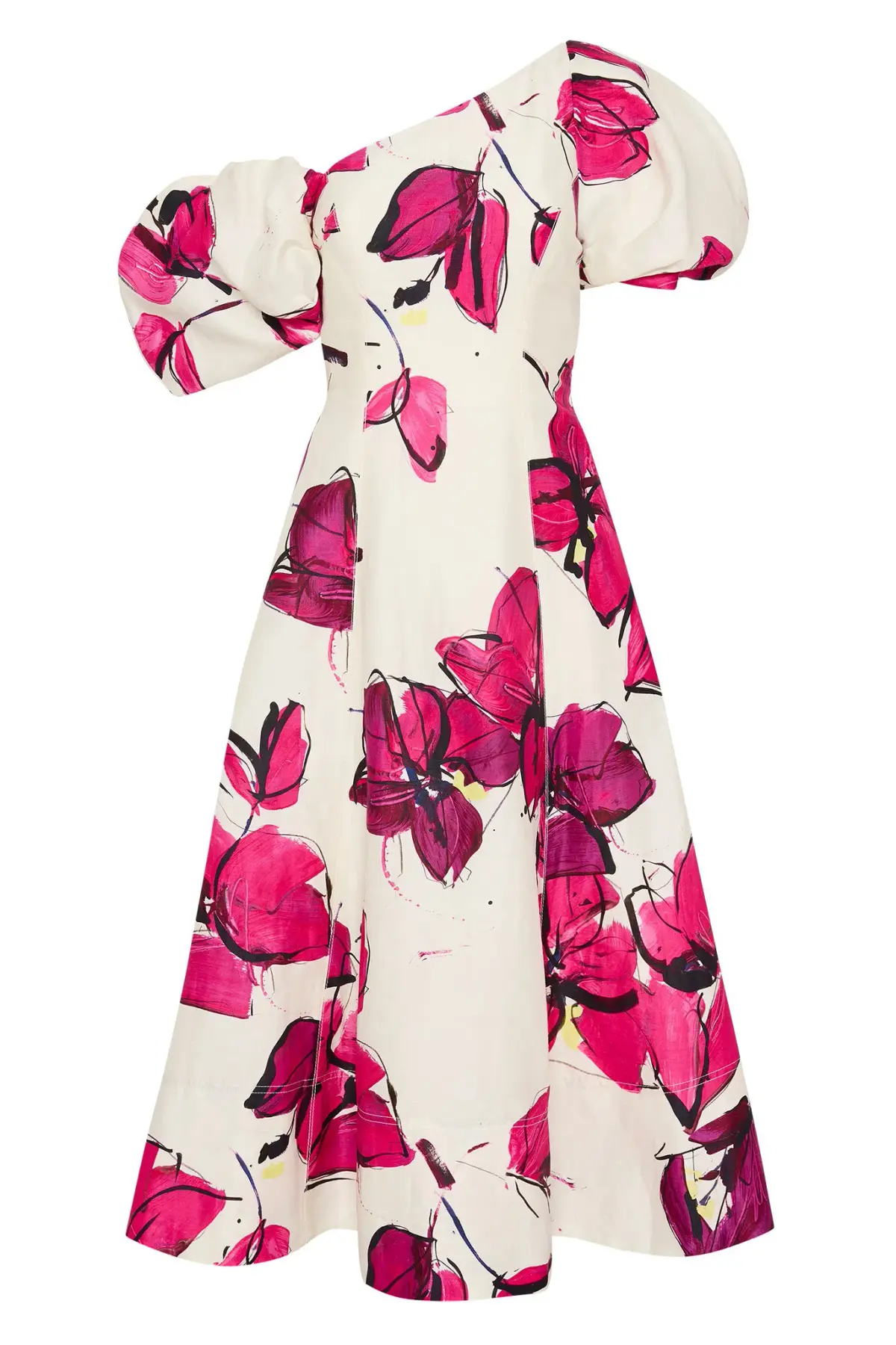 AJE Arista Tulip Sleeve Midi Dress Falling Floral Size 10 - Image 5