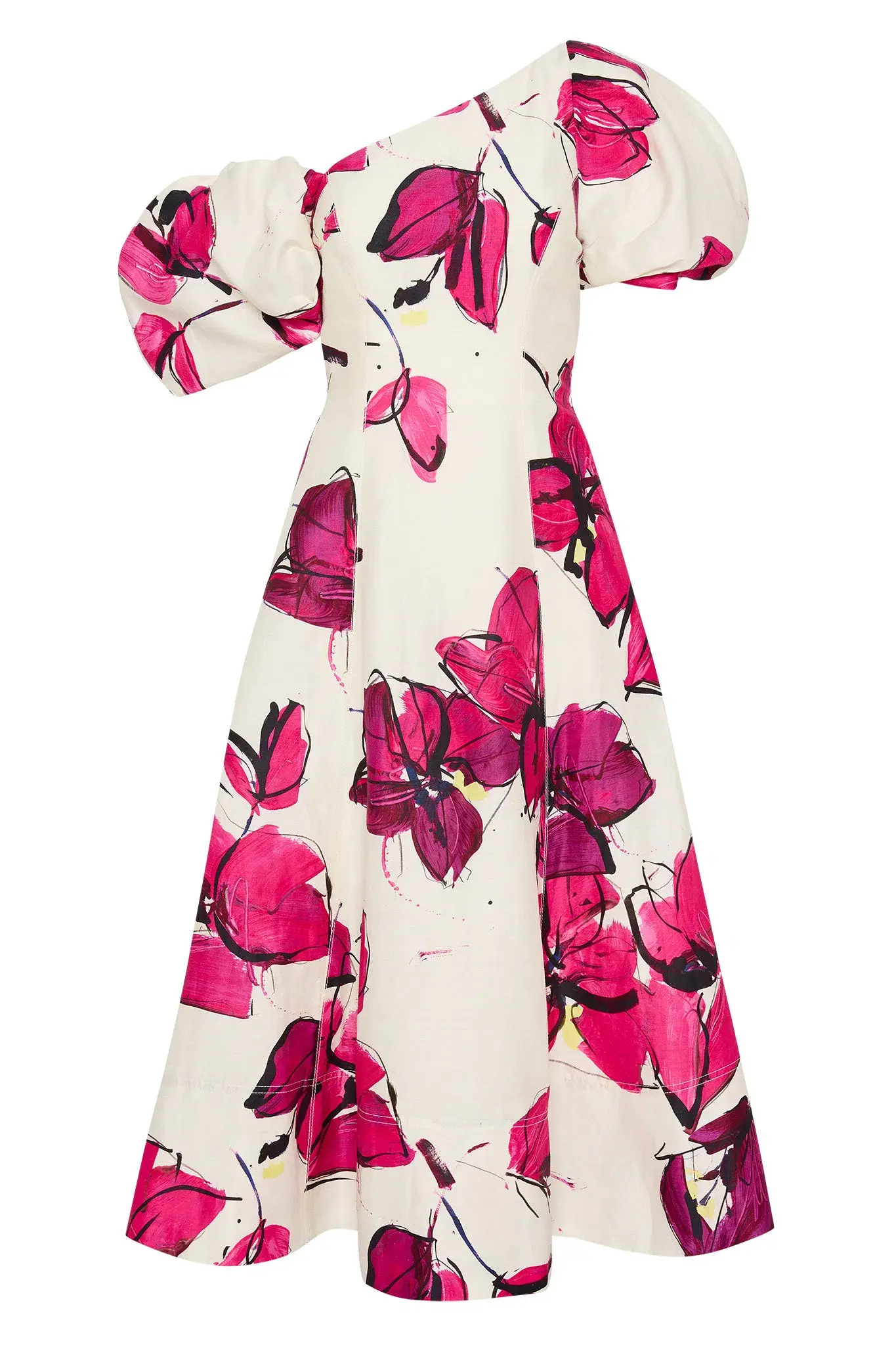 AJE Arista Tulip Sleeve Midi Dress Falling Floral Size 10 - Image 5
