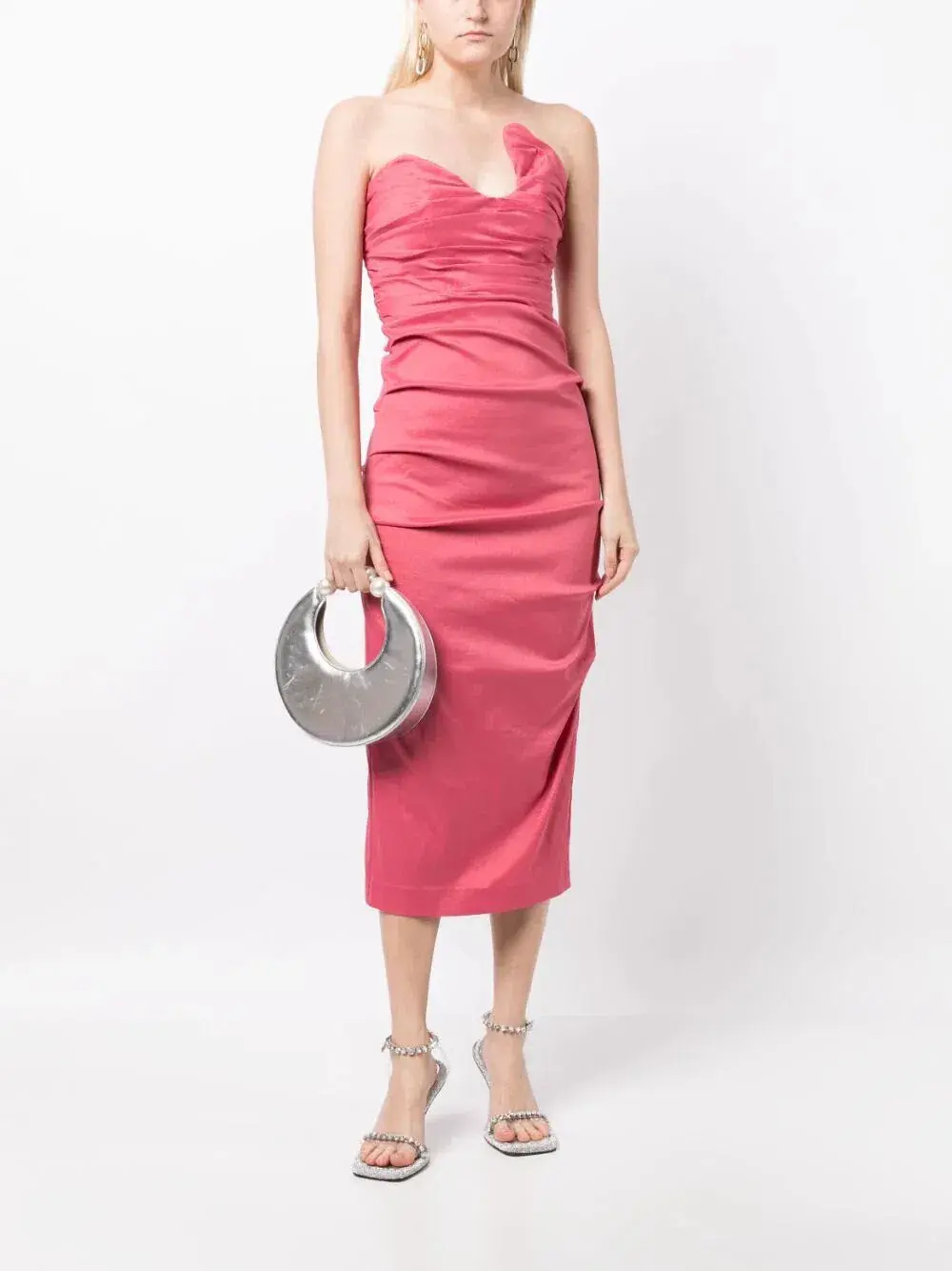 Rachel Gilbert Cheri Midi Dress Rose Size 10 for rent on The Volte - main image