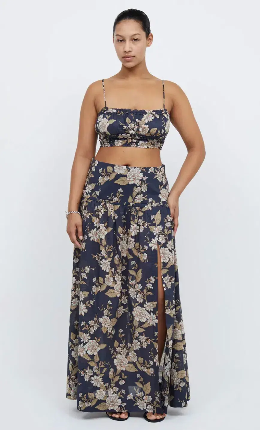 Bec & Bridge Opaline Floral Print Crop Top and Maxi Skirt Set Multi Size 10 - Image 2