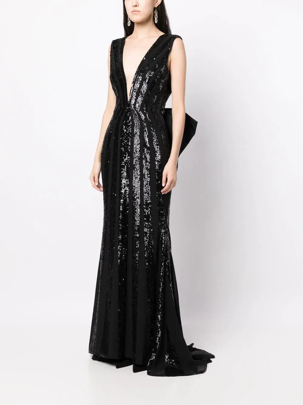Rebecca Vallance Davina Bow-detailed Gown Black Size 14 - Image 1
