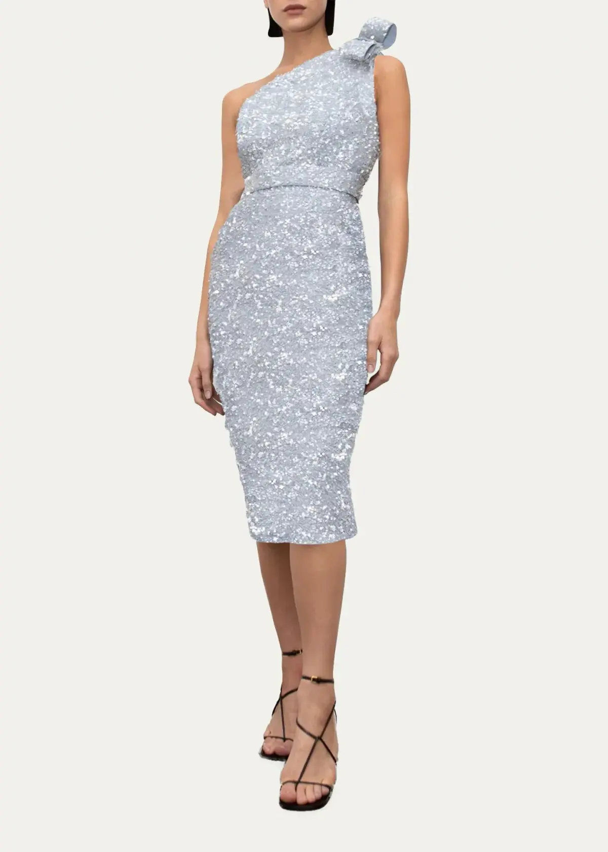 Rachel Gilbert Kara Sequin Embellished Belted Midi Dress In Blue Size 14 - Image 1