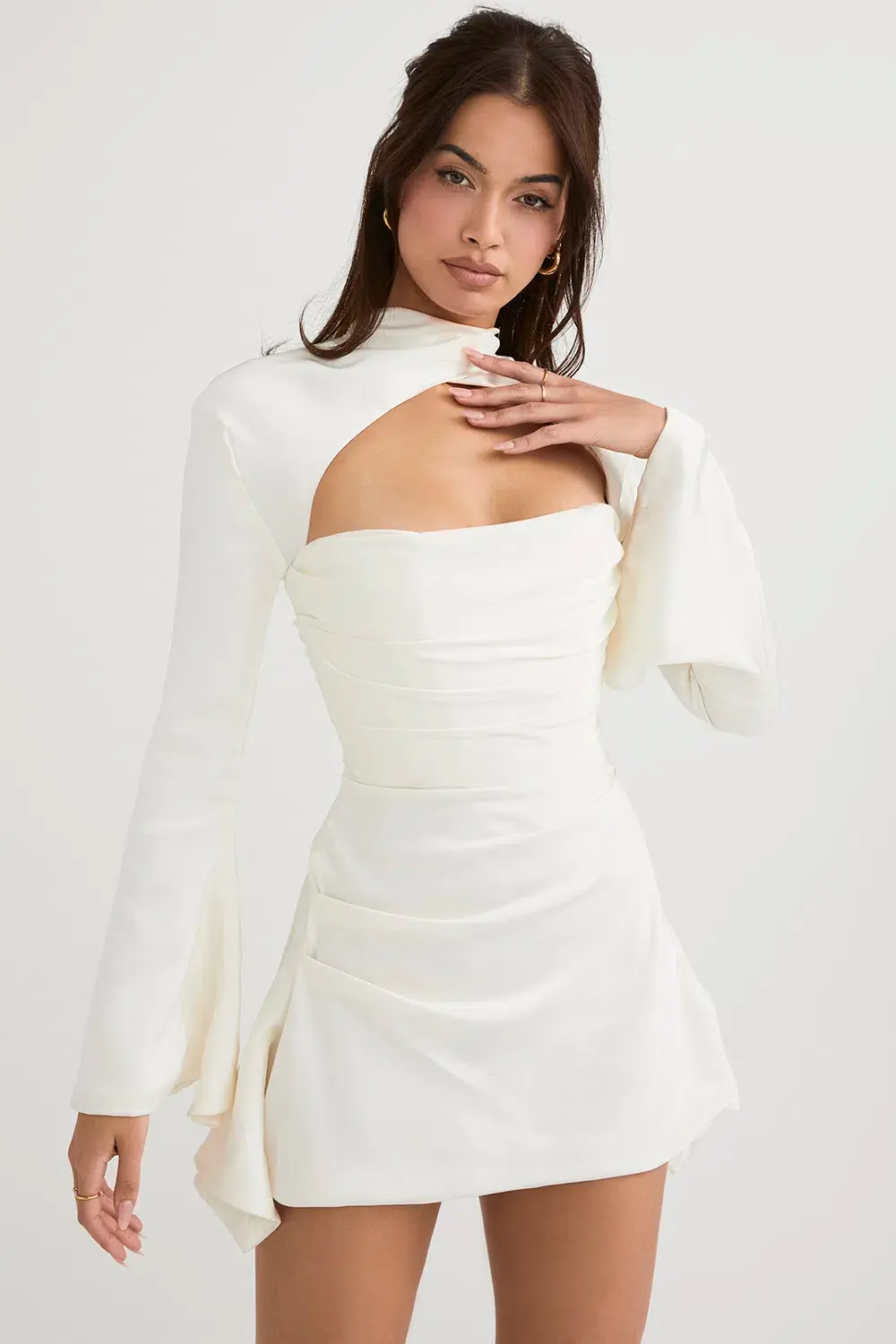 House of CB Toira Mini Dress Ivory Size 10 - Image 1